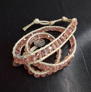 Legend By Shelley Necklace Wrap Limited Edition Multi-Tone Pink Crystals 25"